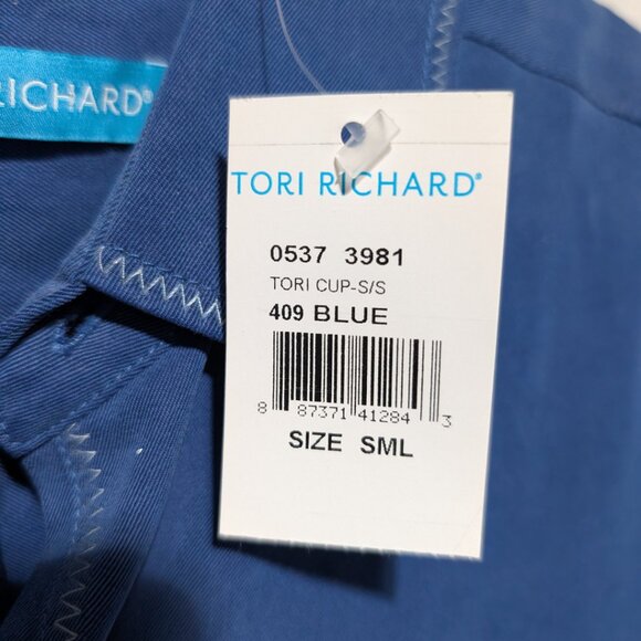 NWT Tori Richard Blue Button Down Shirt Small Embroidered Canoe - Picture 4 of 11